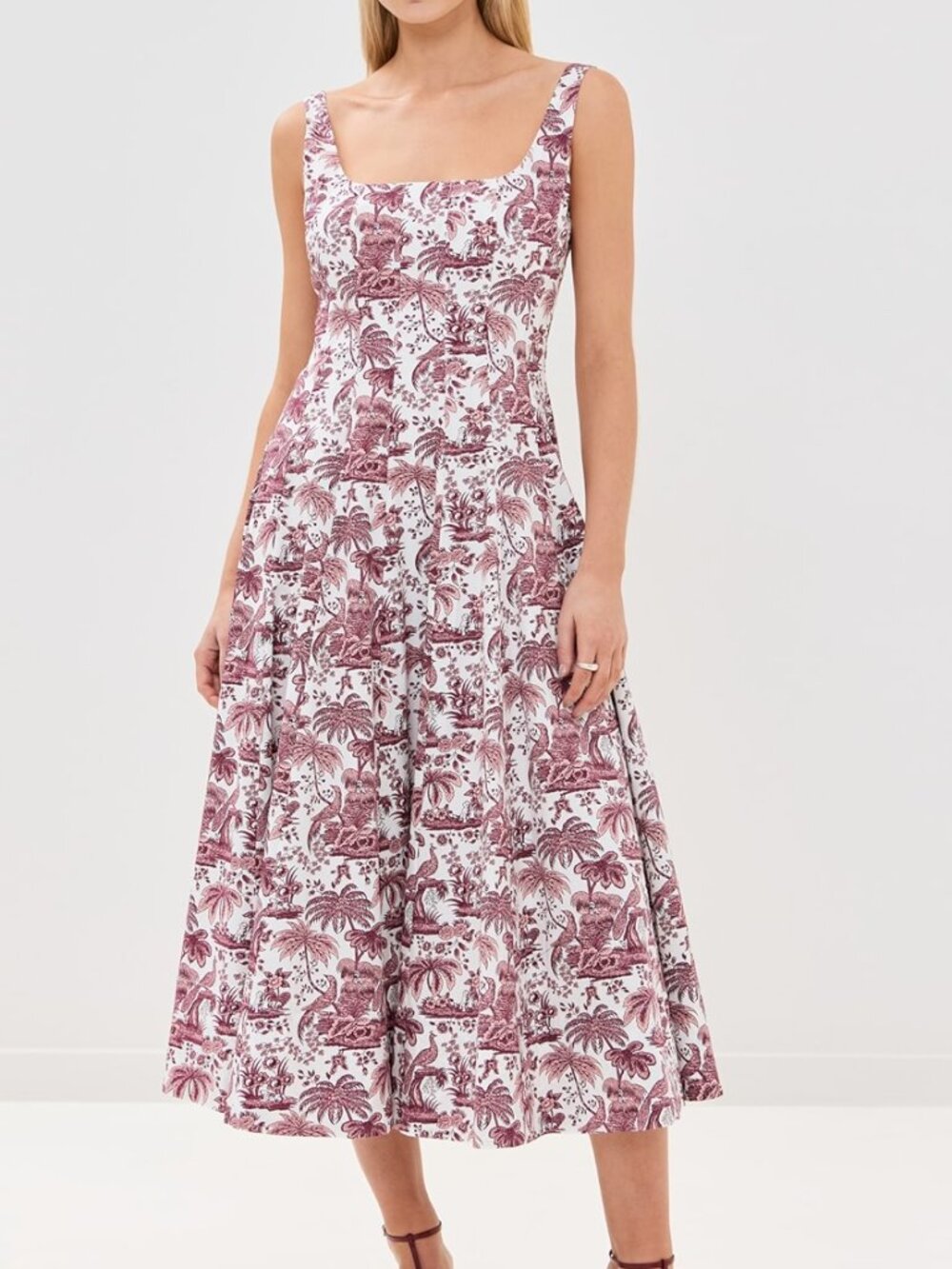 Staud Wells Dress in Bordeaux Toile